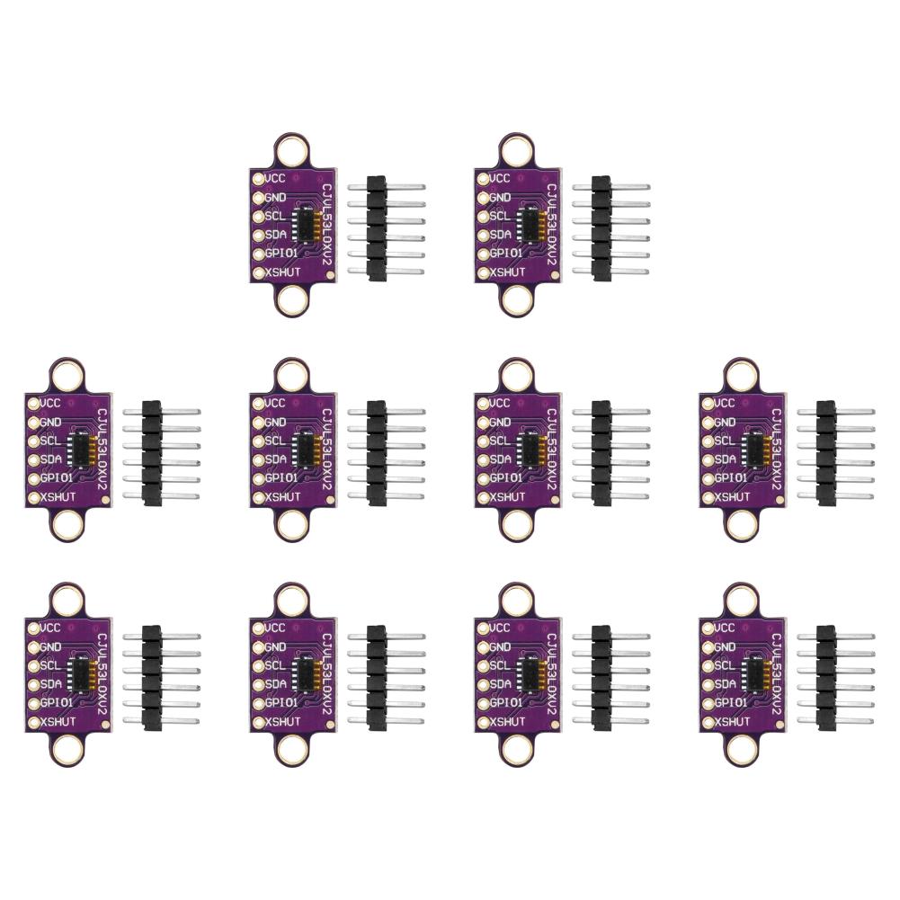 1-10PCS VL53L0X Time-of-Flight (ToF) Laser Ranging Sensor Breakout 940nm GY-VL53L0XV2 Laser Distance Module I2C IIC with Pin