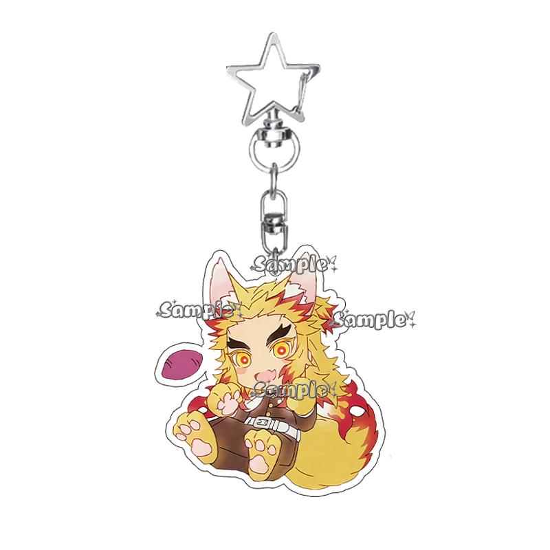 Cartoon Acrylic Nezuko Agatsuma Zenitsu Tomioka Giyuu Peripheral Keychain Pendant Decoration Fans Cute Accessory Ornaments Gifts