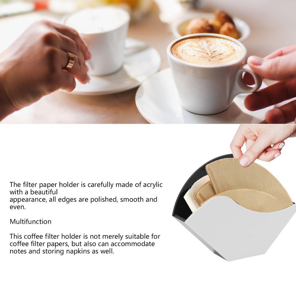 Hangable Coffee Filter Holder Acrylic Material Coffee Filter Paper Container Stand For Kitchen