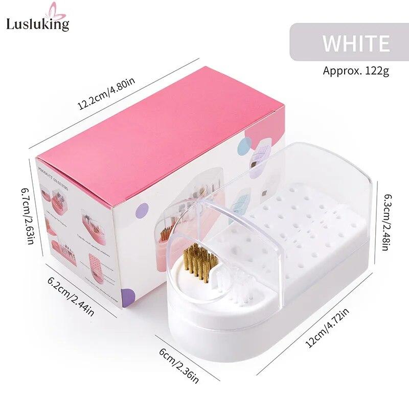 30 Holes Nail Art Drill Bits Storage Box Milling Cutter Showing Shelf Nail Tools Holder Display Electric Drill Bits Organizer