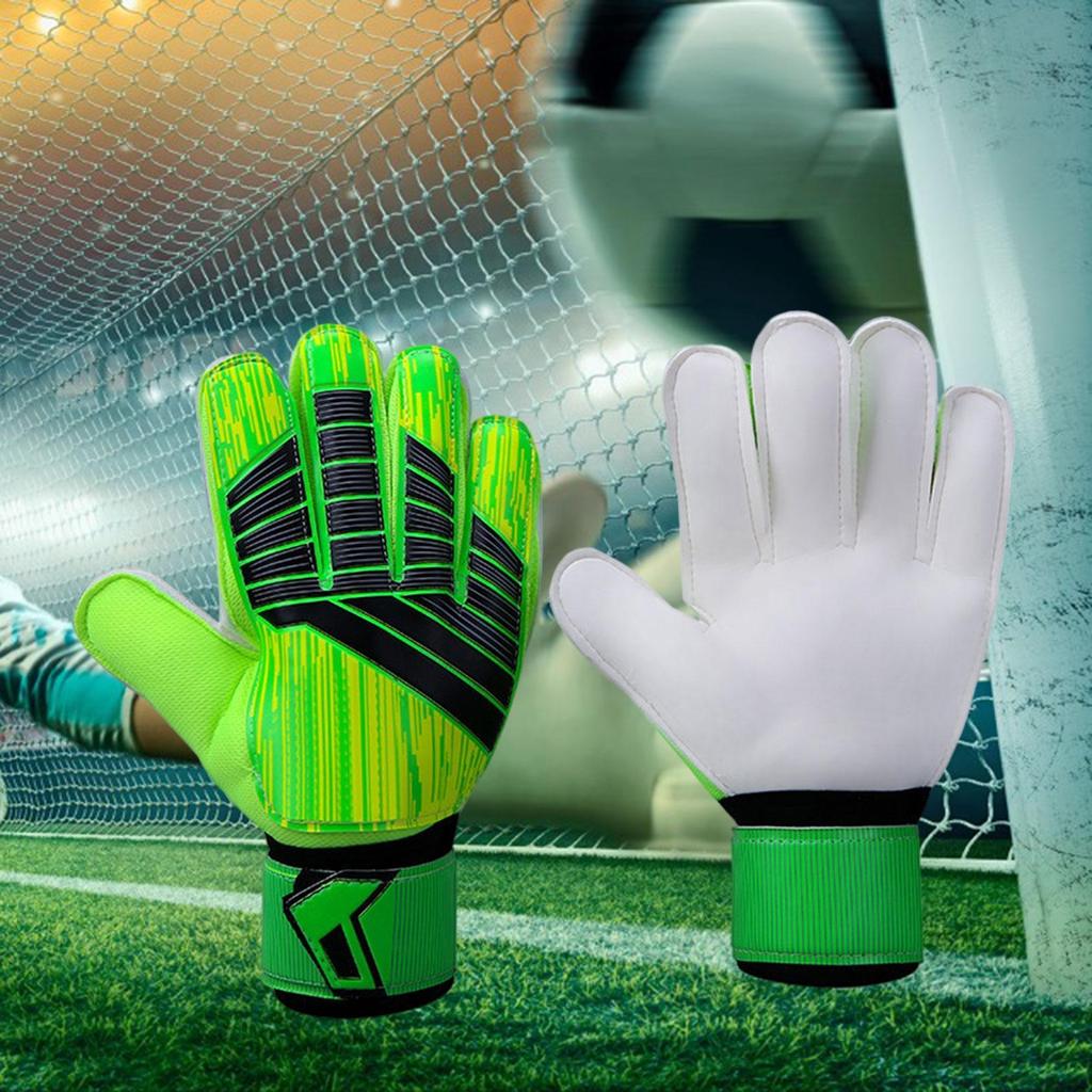 Torwarthandschuhe Verstellbar Vollfinger Verdickt Rutschfest Fingerschutz für Damen Herren Fußball Fußball Sport