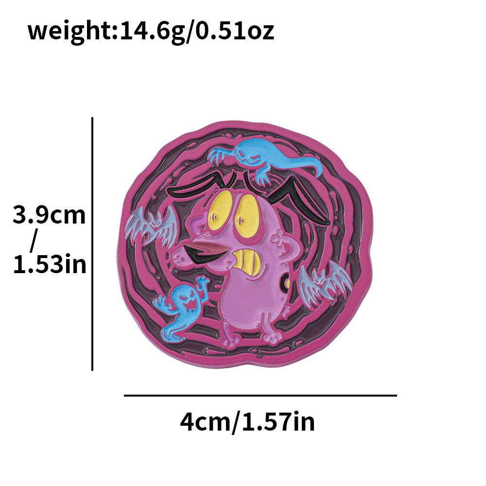 European and American creative personality timid dog hero metal badge pink timid dog dog alloy brooch