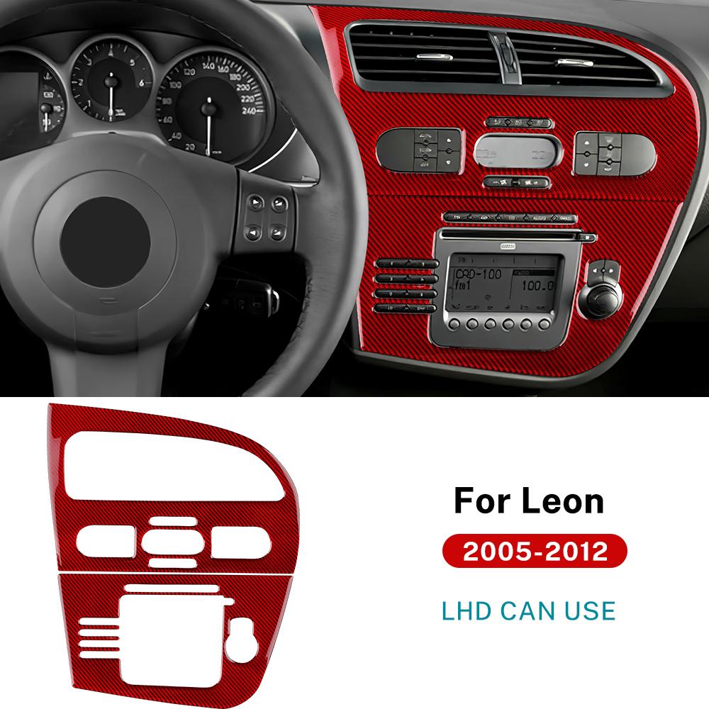 

Real Soft Carbon Fiber Sticker For Seat Leon 2005 2006 2007 2008 2009 2010 2011 2012 LHD Car Central Control Panel Accessories
