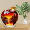 1 styck kristalläpplen, en samlarstaty som kombinerar flera element, lämplig för kontorsdekoration