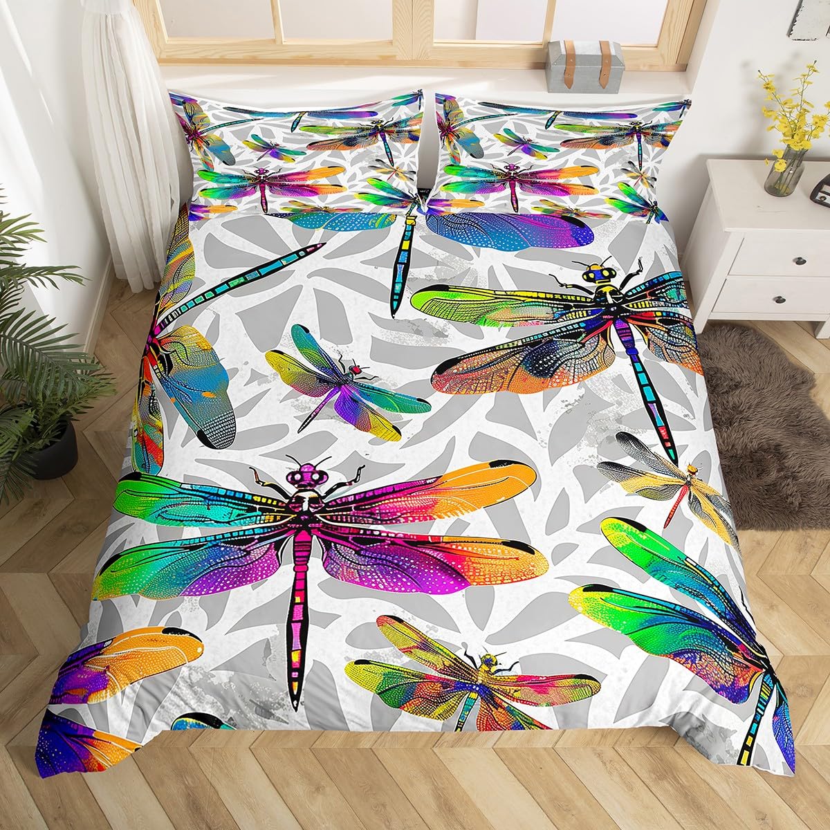

Comforter Dragonfly Queen King Size Dandelion Night Blue Starry Sky Kids Bedding Set Room Decoration Comforter (quilt)-EU Single(135*200cm)3pcs