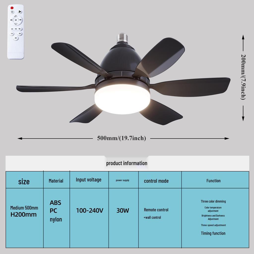 RGB LED Ceiling Fan Light - Modern Fan with Adjustable Lighting for Living Room or Bedroom
