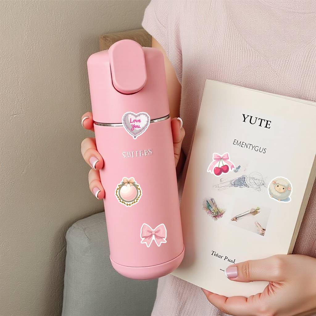35pcs Whimsical Bow Stickers Romantic Romantic Stationery Stickers Stickers For Suitcase Fridge Phone Luggage Laptop