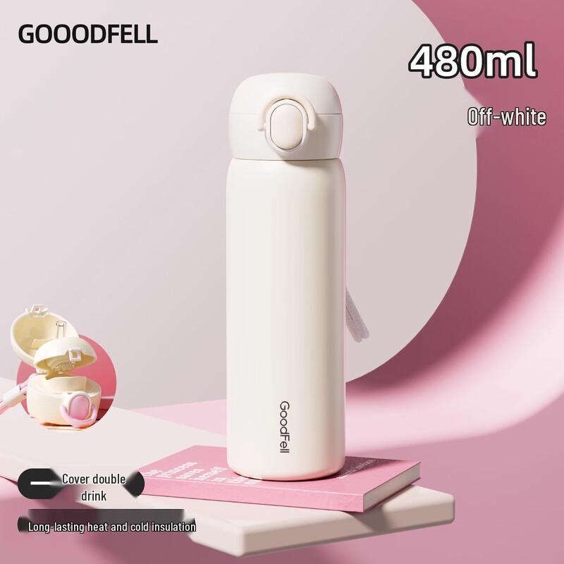 Good Fells 2025 Kids & Student Portable Insulated Straw Water Bottle 480ML