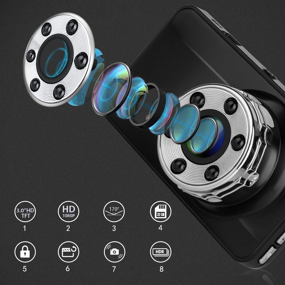New Dual Lens DVR Car Mounted USB Monitoring High-definition Reverse Image Hidden Recorder for Driving Recorders