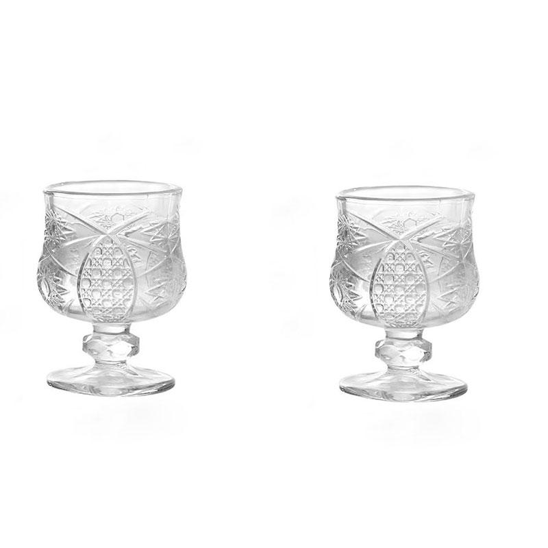 50ml Exquisite Sweet Wine Glass Retro Embossed Pattern Wine Glass Party Wine Glass Party High-end Mini Cocktail Glass Beer Cup 2pcs