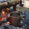 TOMSHOO Ultralight 750ml Titanium Pot Portable Titanium Water Mug Cup with Lid and Foldable Handle Outdoor Camping Cooking Picnic