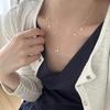 FY-N002096B 925 Sterling Silver Shiny Diamond Teardrop Tassel Necklace Light Luxury Y-Shaped Star Collarbone Chain High-End