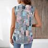Women Sleeveless V Neck Tank Top Loose Fit Floral Print Summer Casual Blouse Lightweight Soft Fabric Comfortable Wear