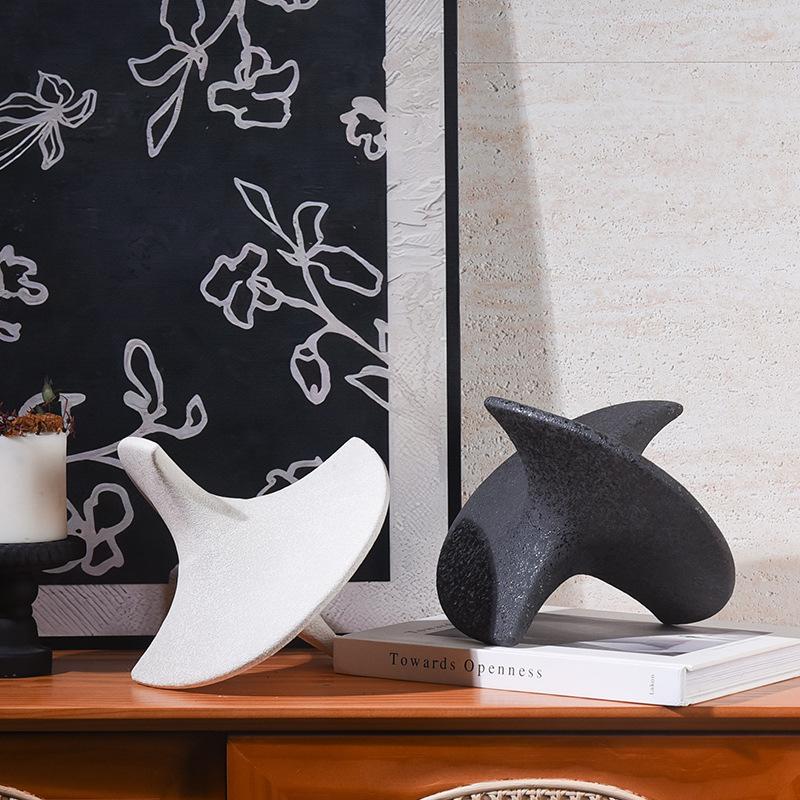 Ceramic Ornaments Geometric Semi-circles Intersect Circular Handicrafts Gyroscope Decorative Figurines Home Decoration