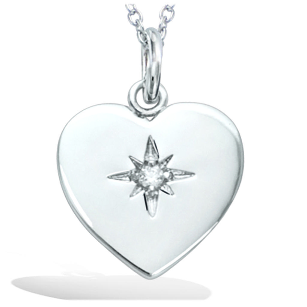 Les Trésors De Lily [R1718] - Stříbrný přívěsek 'Love' bílostříbrný (rhodium) - 15x15mm (hvězda)