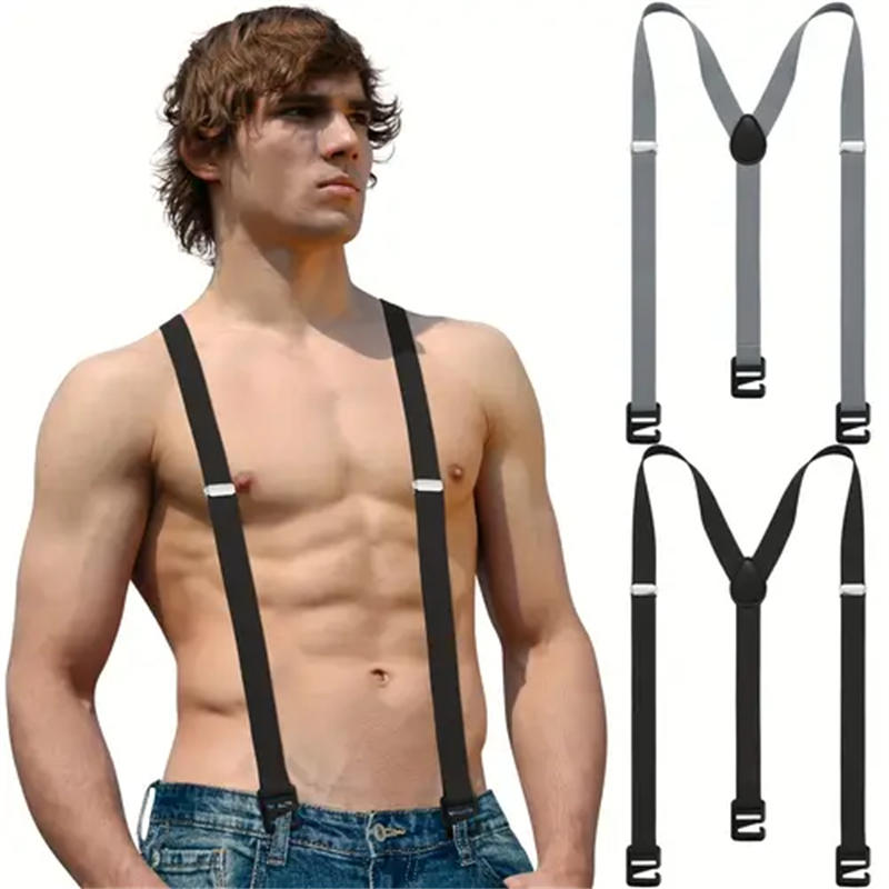 Adult Suspenders Man's Braces Elastic Casual Trousers Ligas Rave Ski Harness Fashion For Men Outdoor Hiking Straps
