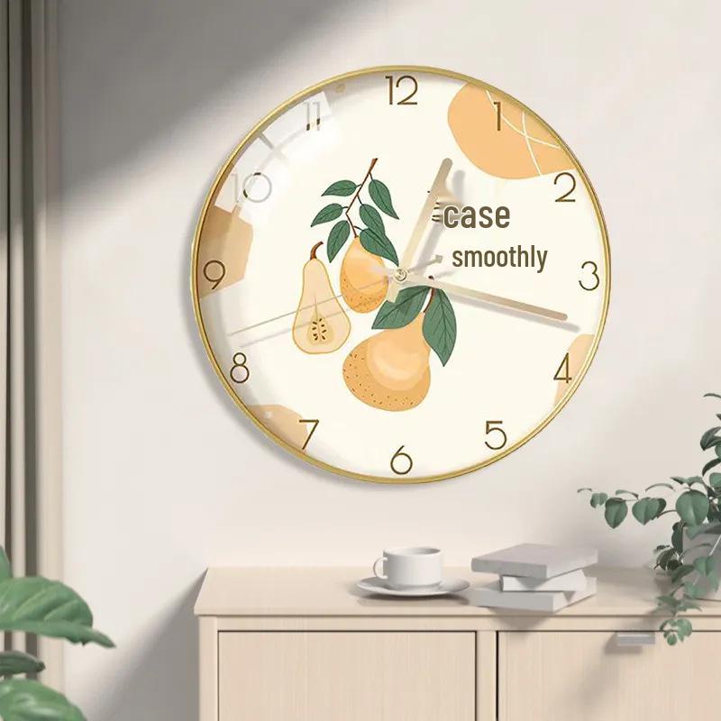 Nordic Modern Quartz Wall Clock – Creative, Punch-Free Design for Living Room Decor
