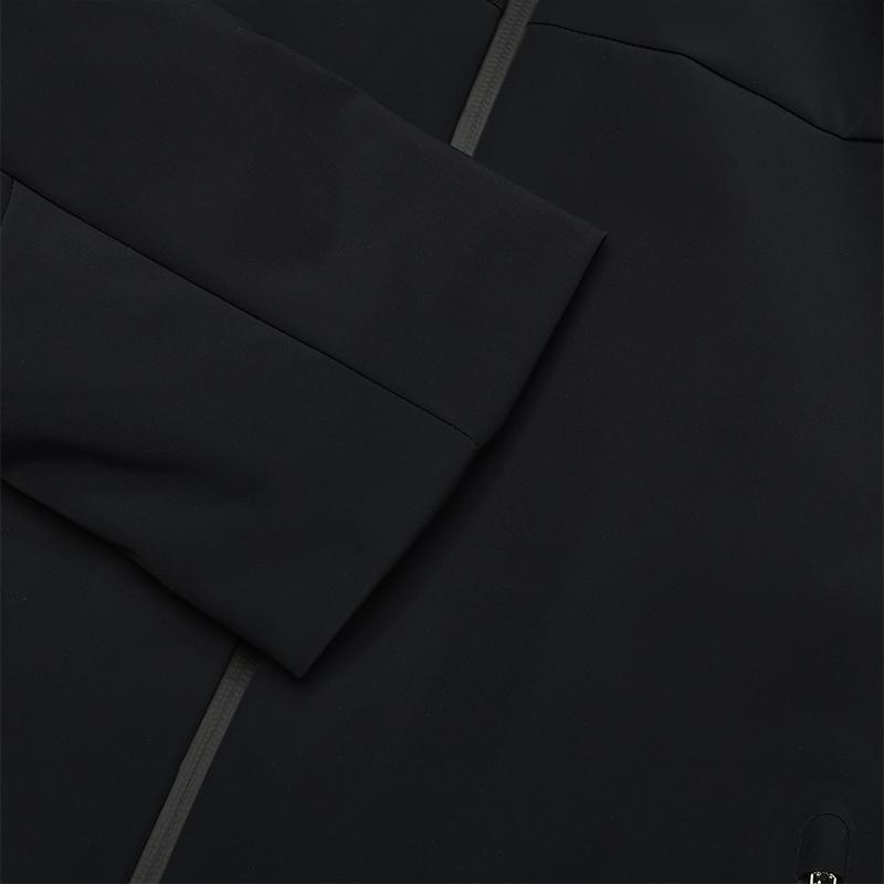 FILA Blue Casual Versatile Warm Hooded Cotton Jacket Men Jackets Black F11M512901F-BK