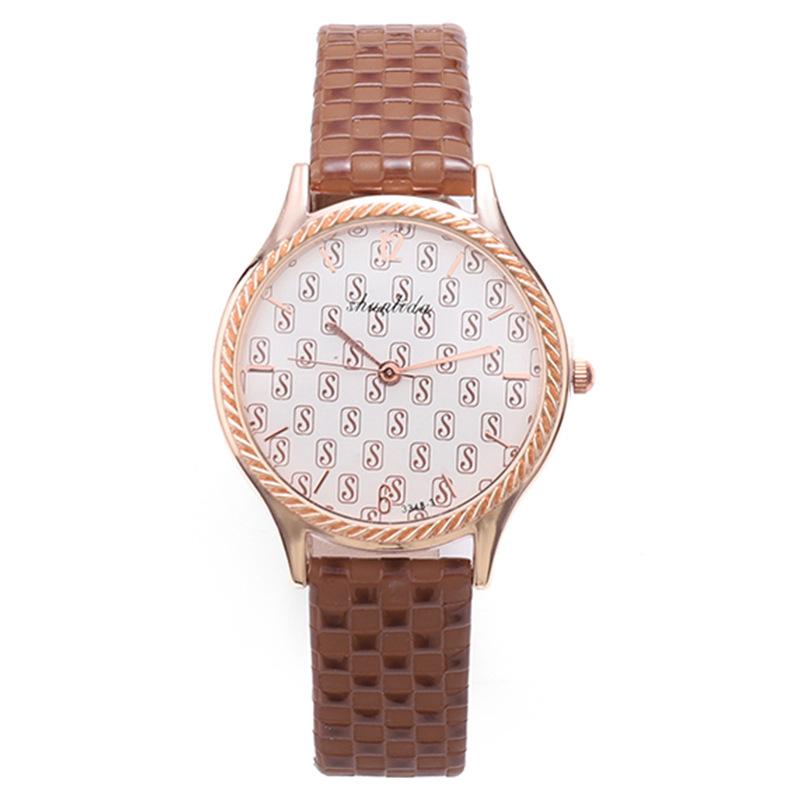 Ladies Watch Casual Pattern Belt Student Quartz Watch Women'S Simple Small Fresh Watch