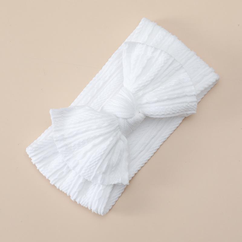 Opaska Dziecięca z Kokardą Podwójna Żakardowa Szeroka Elastyczna Węzeł na Górze Regulowana dla Dziewczynek 0-24 Miesięcy Miękka Bawełniana Opaska Niemowlęca Do Zdjęć Noworodkowych