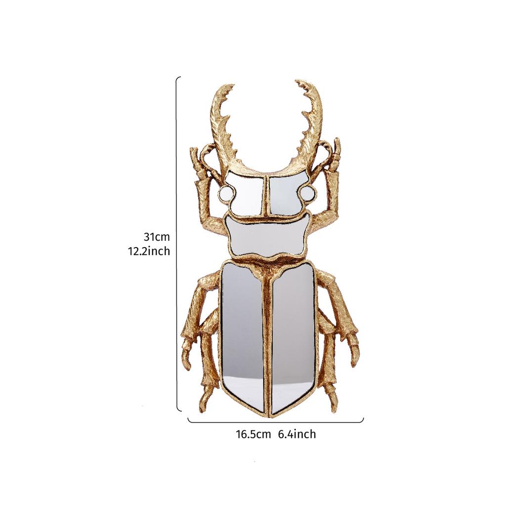 Golden Mirror Beetle Wall Decoration Resin Craftsmanship Centipede Insect Pendant Wall Decoration for Background Panel