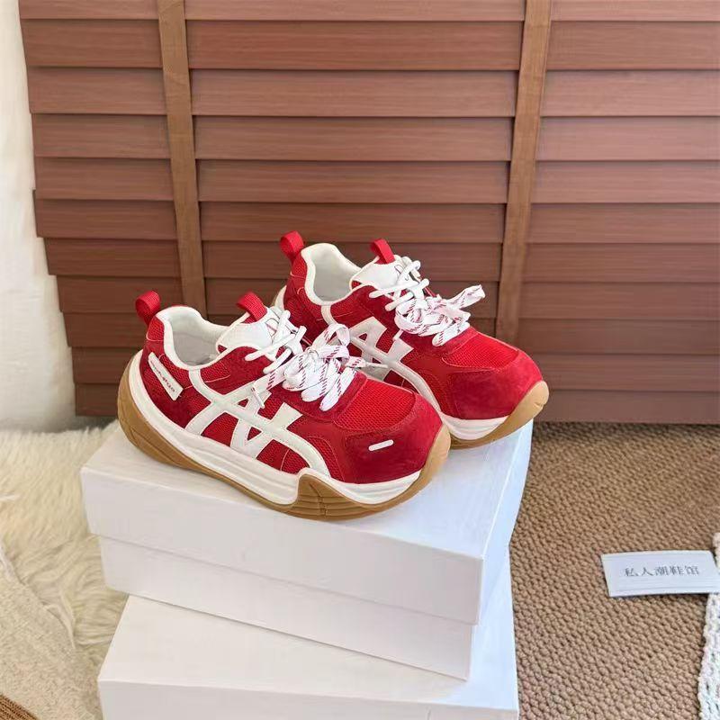 

Women s new summer thick-soled breathable mesh casual mountaineering running sneakers 40 красный