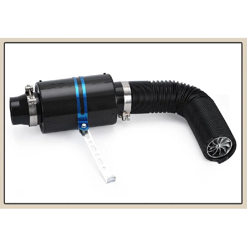 LZONE - Air Intake With Fan or Without Fan Universal Racing Carbon Fiber Cold Feed Induction Kit Air Intake Kit Air Filter Box