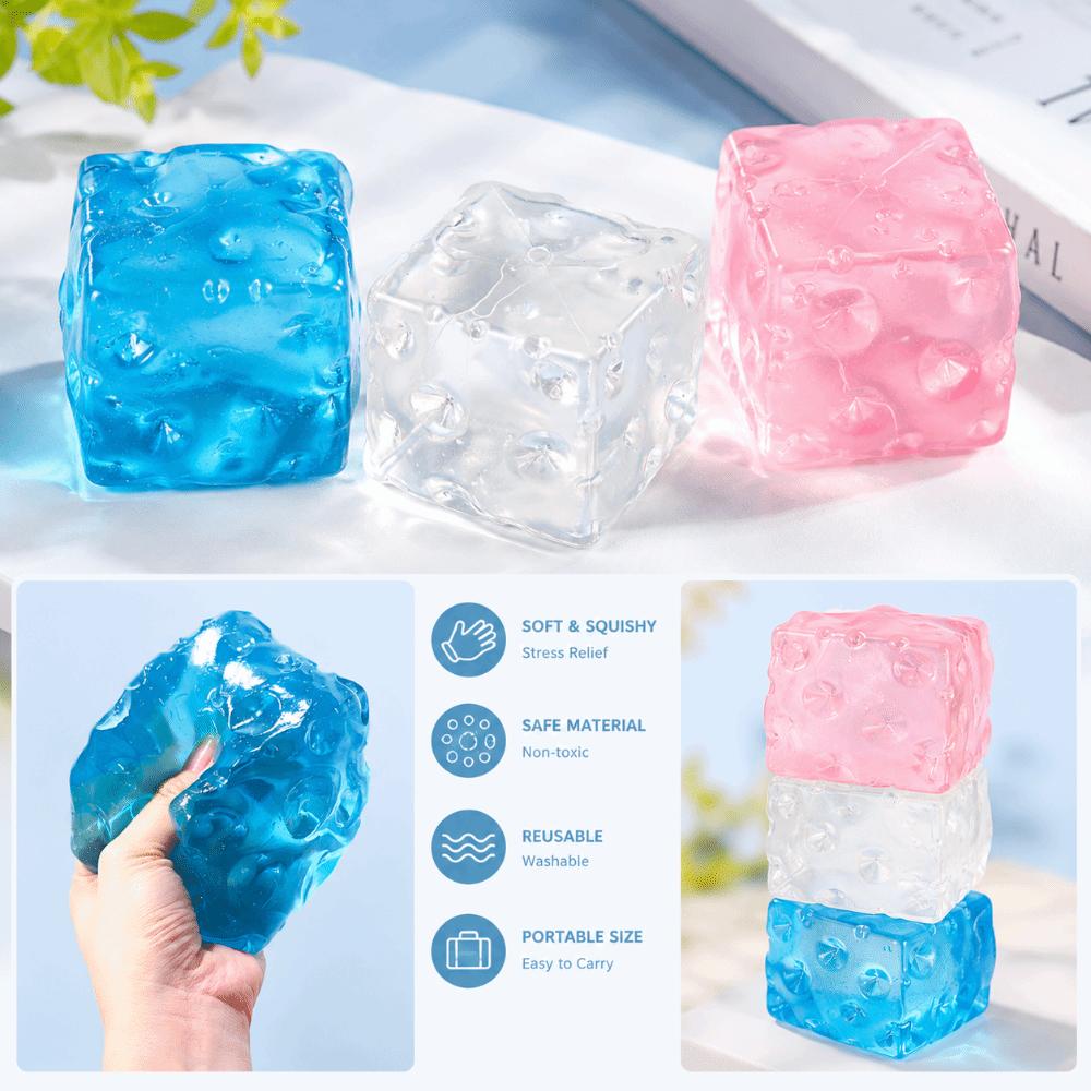 Cube Shape Squeeze Toy Translucence Decompression Toy Stress Relief Sensory Toy Adult