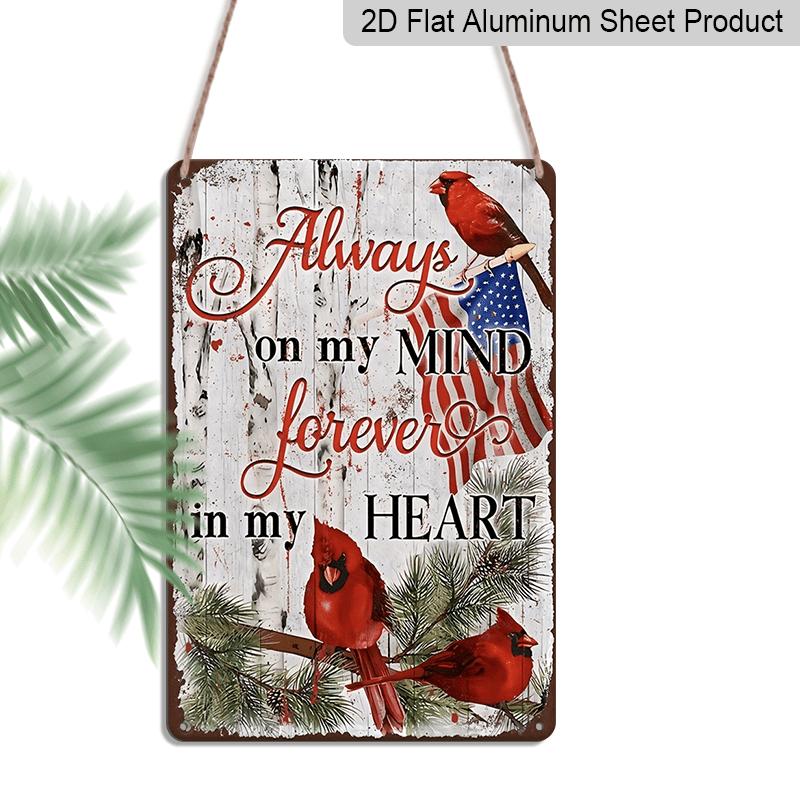

2D Flat Retro Patriotic 4th of July Metal Wall Decoration, Measuring 8X12 Inches - Durable Aluminium Design with Pre-Drilled Holes, Showcasing 20*30cm