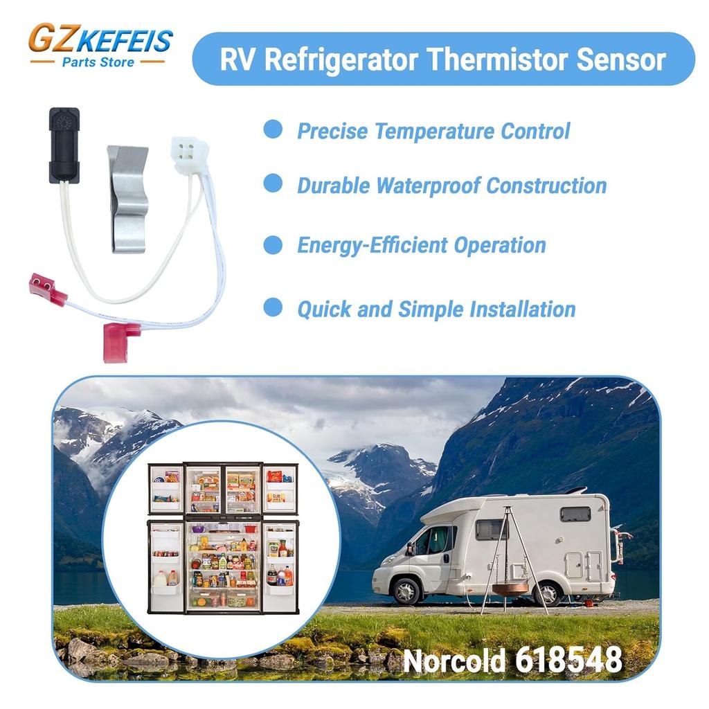 Norcold 618548 RV Refrigerator Replacement Thermistor Assembly Compatible with Models 1200 N61X N62X N64X N81X N82X N84X N610 N611 N621 N622 N641