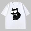 Summer Top Short Sleeve Women Clothing Male and Female Couples Neutral Cartoon Cat Fashion Crew Neck Short T-shirt Printed Trend