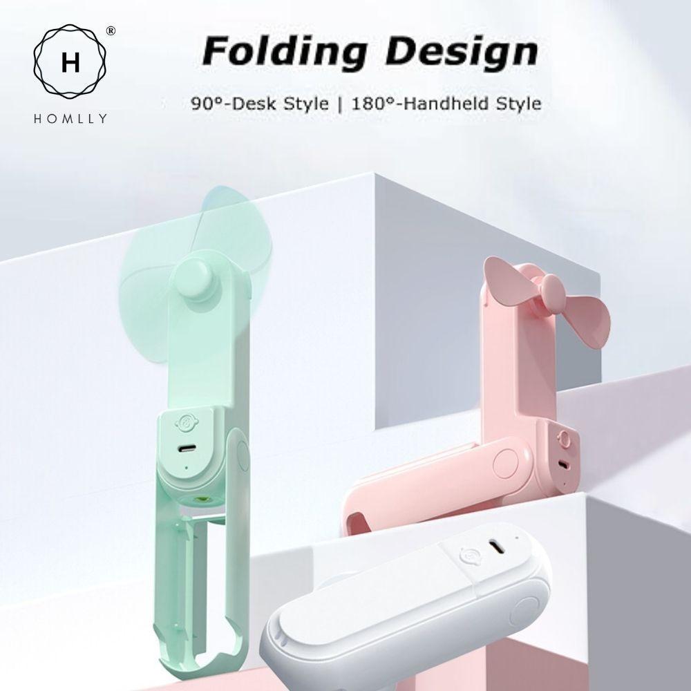 Homlly 5 in 1 Portable Handheld Pocket Fan with Power Bank, Flash Light, Mirror & Mobile Phone Holder X3PCS