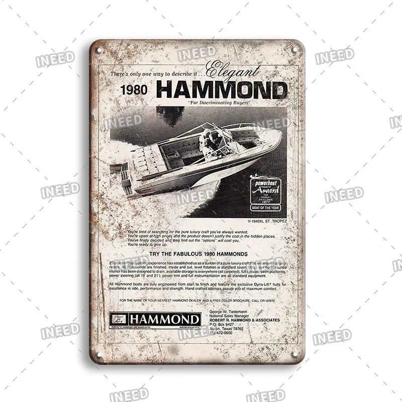 Vintage Yacht Club Art Decor Metal Poster, Retro Boat, Anchor Iron Painting, Personalized Man Cave, Beach Bar Decor Plaques