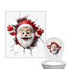 1PC Christmas Father Christmas Pattern Toilet Stickers, Self-Adhesive Moisture Resistant Removable Adhesive Stickers Decor