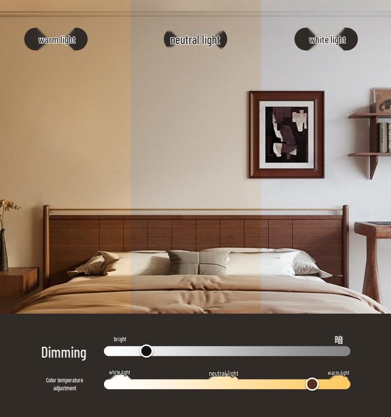 Chinese-Style Walnut Bedroom Ceiling Light: Smart Pumpkin Design, Super Bright, Eye-Protecting Fixture