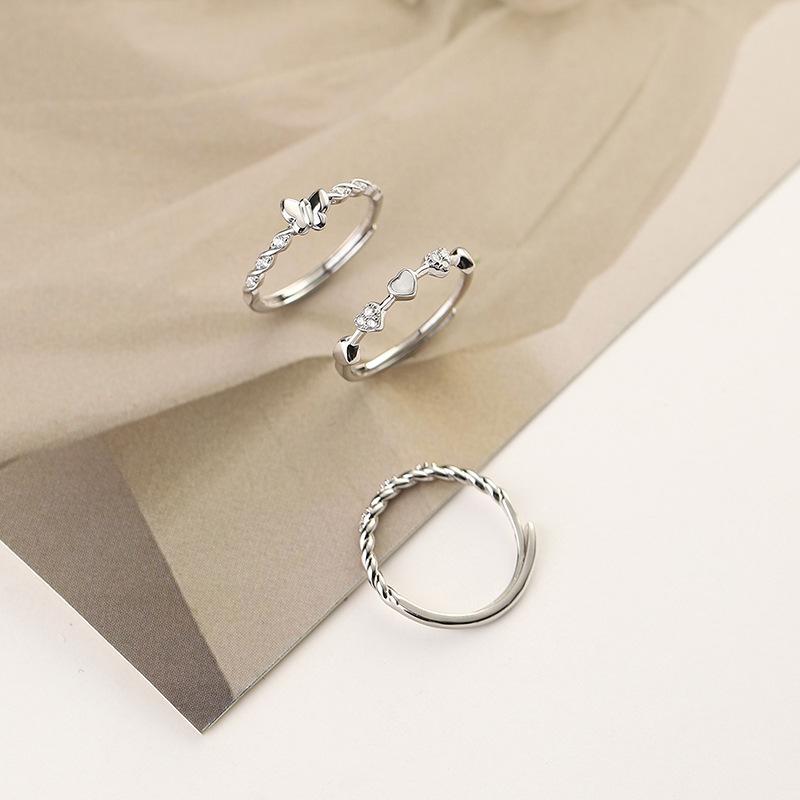 Winding Cross Butterfly Ring Female Niche Design Trendy Cold Wind Personality Love Shape Open Index Finger Ring