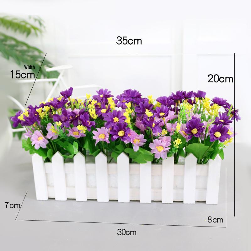 Arrangement de Pothos, Herbe Artificielle et Fleurs en Soie pour la Décoration de la Maison