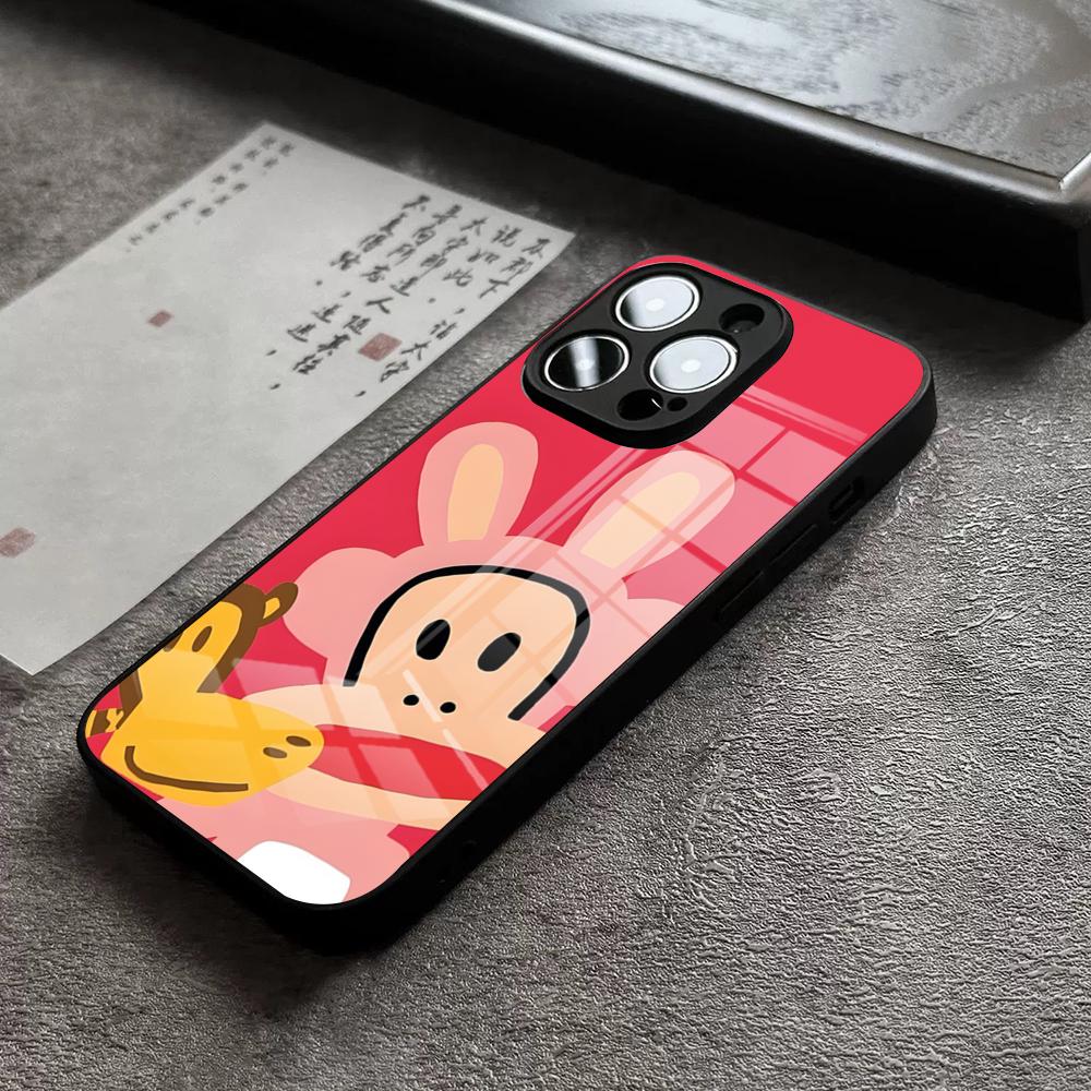 P-Paul F-Frank Phone Case For IPhone 15 Pro Max 14 Pro 12 11 13 Mini X XR XS 16 Plus SE Tempered Glass Back Cover