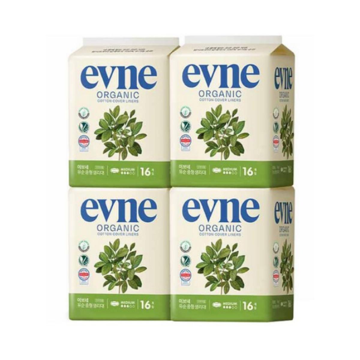 

Eveine Yusun Winged Sanitary Pads, Medium Size, 16 Pads per Pack × 4 Packs