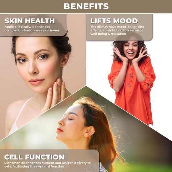 100% Plant Based Cinnamon Oil for Aromatherapy & Diffusers | Dalchini Air Freshener Oil | Pure Cinnamon Essential Oil for Home Fragrance Diffuser