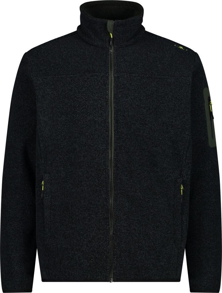 Куртка мужская CMP Fleece Jacquard-Knit-Tech Jacket (38H2237) Herren-Fleece Jacquard-Knit-Tech mit Rautenmuster nero/oil green