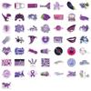 50 Cute Purple Girl Graffiti Sticker Set for Suitcases & Notebooks