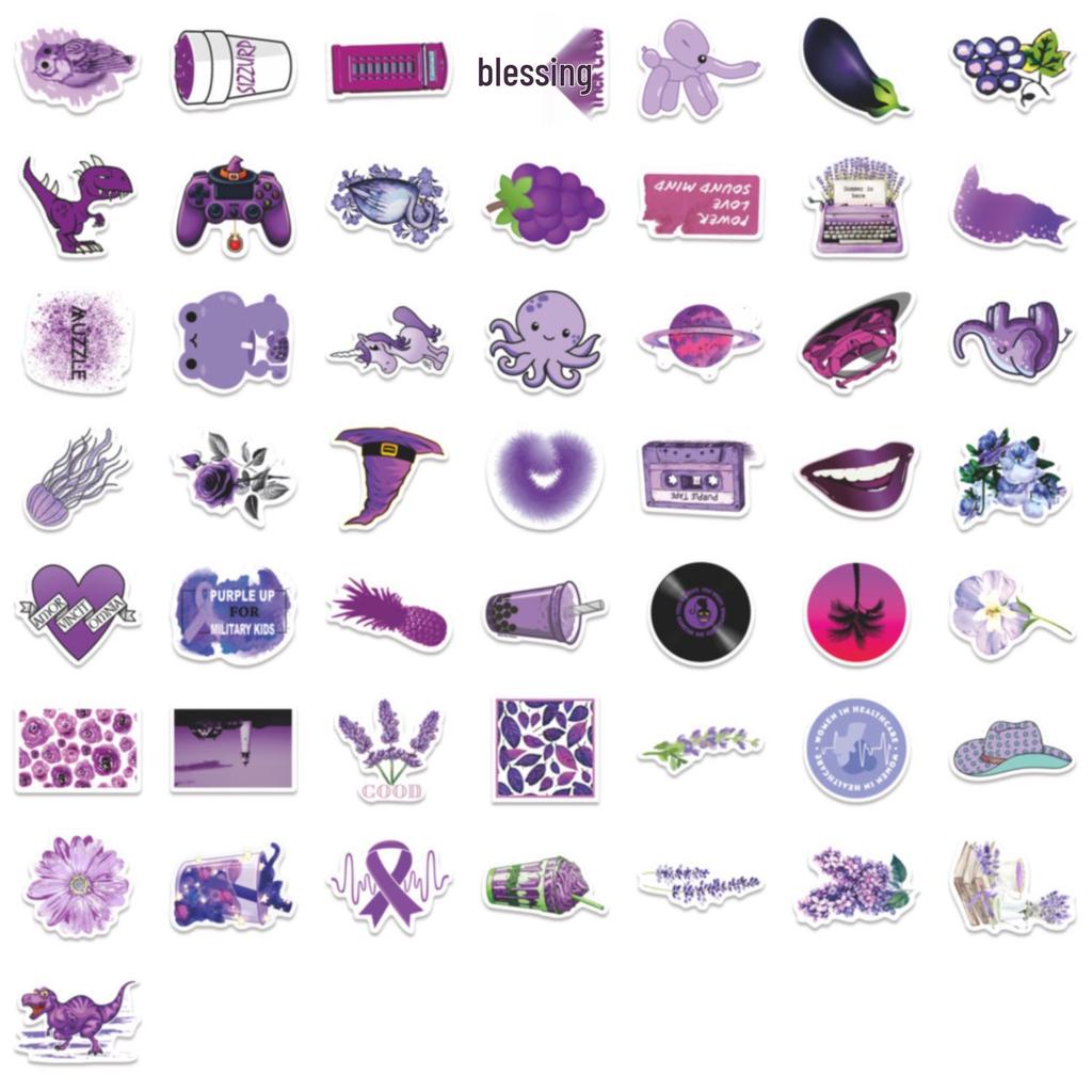 50 Cute Purple Girl Graffiti Sticker Set for Suitcases & Notebooks