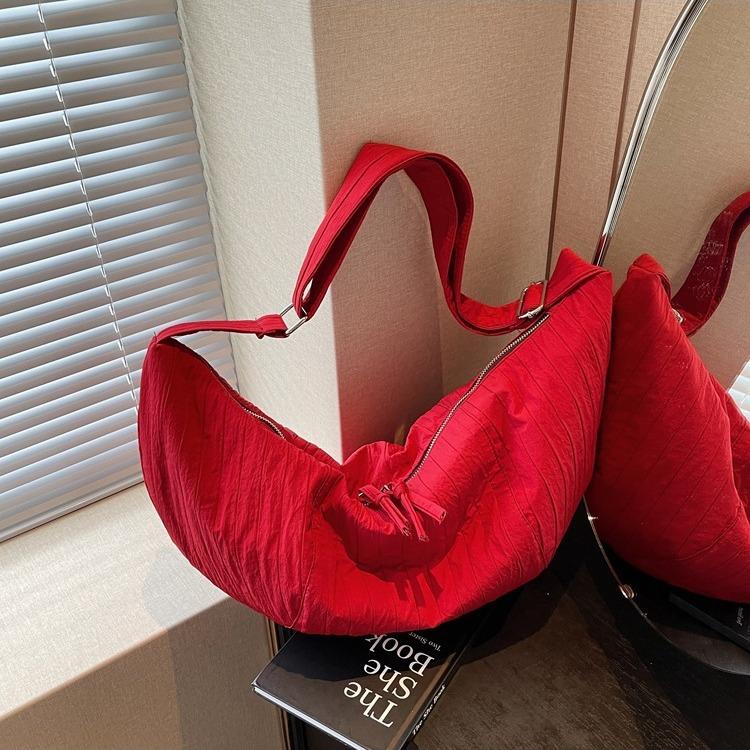 

Универсальная сумка, осенняя, новая, сумка через плечо, складная, большая вместимость, нейлоновая сумка для пельменей красный