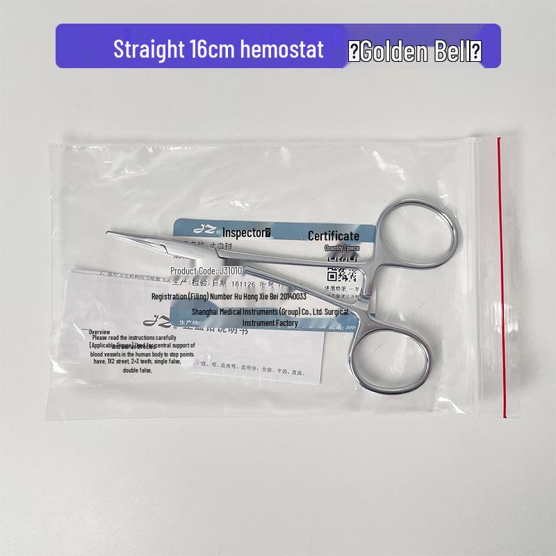 Stainless Steel Hemostatic Forceps - Pet Pliers, Needle Holder, Cupping Clip, Surgical Vascular Tool (Straight & Curved Tips)