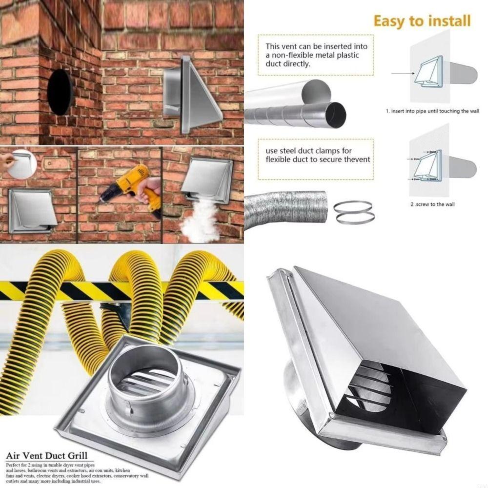 Durable Dryer Vent Cover Non-Return Flap Extractor Wall Vent Ventilation Outlet Ventilation System