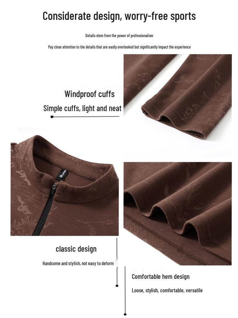 Plus-Size Men's High-End Fleece Half-Zip Stand Collar Long Sleeve Warm Winter Base Layer Shirt