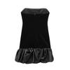 Winter Velvet Strapless Short Dress with Puffy Skirt