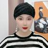 Ladies Turban Hat Sequin Decor Color Matching Embroidery Lightweight Headscarf Hair Cover Cap Lady Head Wrap Female Daily Beanie
