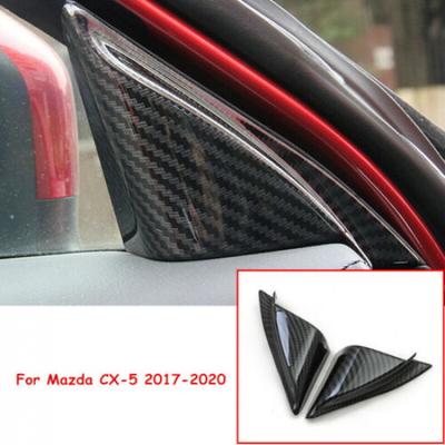 Carbon Fiber 2X Front A-Pillar Triangle Cover Trim For Mazda CX-5 CX5 2017-2022
